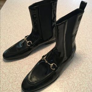 Gucci Patent black Riding Boots 164803 10 B